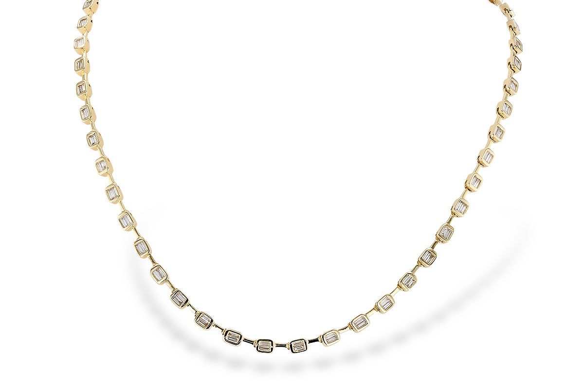 A292-14040: NECKLACE 2.05 TW BAGUETTES (17 INCHES)