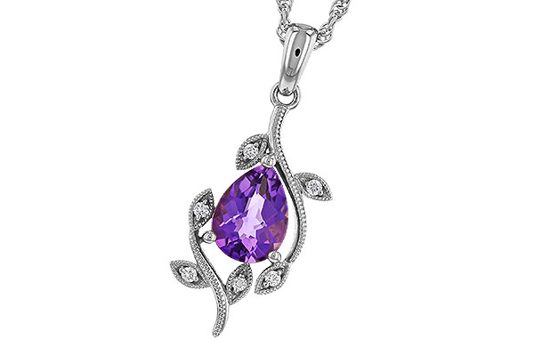 A293-03140: NECKLACE .88 AMETHYST .93 TGW (8x6MM AMY)