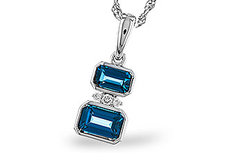 B293-02240: NECK .95 TW LONDON BLUE TOPAZ .98 TGW