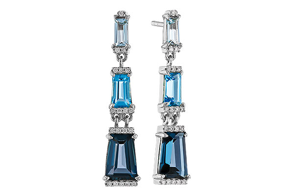 B293-04031: EARRINGS 2.55 BLUE TOPAZ 2.62 TGW