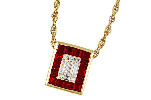 B293-07686: NECKLACE .82 RUBY TW 1.00 TGW