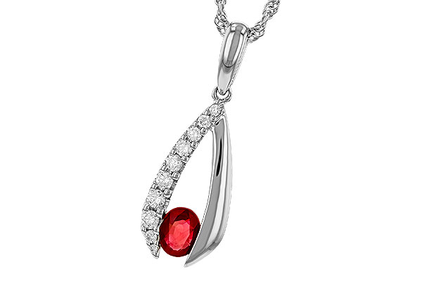 C293-04995: NECKLACE .34 RUBY .50 TGW (5x4 RUBY)