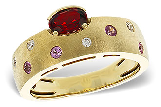 C293-06795: LDS RG .58 MULTI CLR (GAR & PINK SAPP) .66 TGW