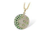E206-66804: NECK .95 ROSE CUT GREEN GARNET 1.37 TGW