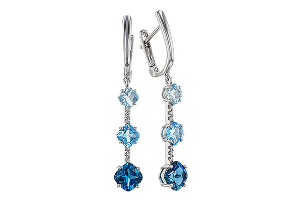 E293-01340: EARRINGS 2.41 TW BLUE TOPAZ 2.45 TGW