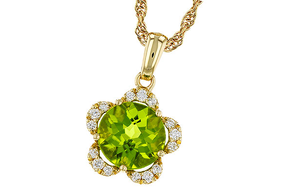E293-08558: NECKLACE 2.16 PERIDOT 2.28 TGW (8MM RD)