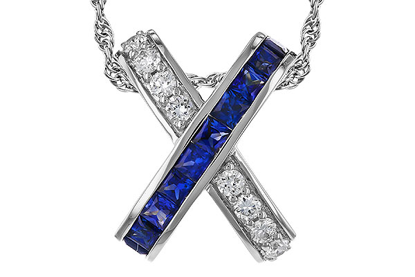 E293-08576: NECKLACE .60 TW SAPPHIRE .77 TGW