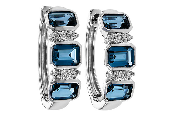 F293-02249: EARRINGS 1.37 TW LONDON BLUE TOPAZ 1.48 TGW