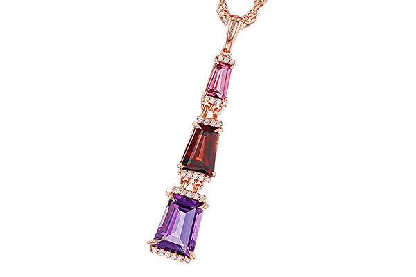 G293-04040: NECKLACE 2.32 SEMI-PREC (PT,GT,AMY) 2.37 TGW