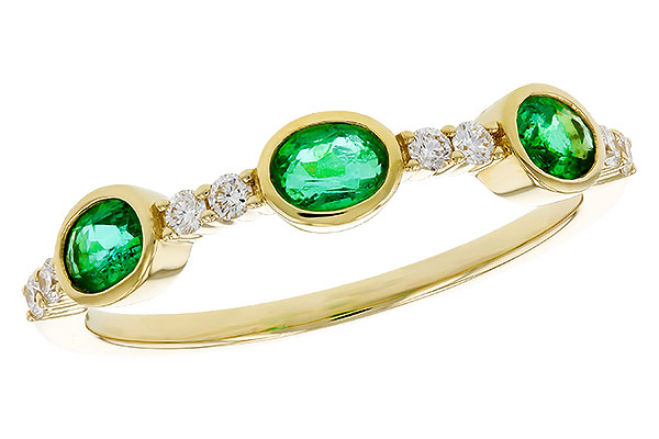 G293-08549: LDS WEDDING RG .46 TW EMERALD .58 TGW