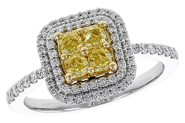 H293-04031: LDS RG .52 FANCY YELLOW DIAMONDS .85 TW