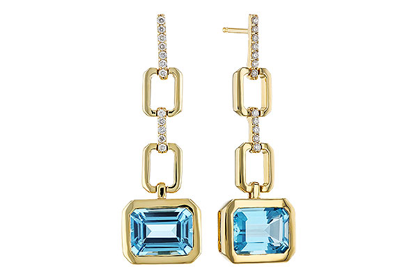 M293-04921: EARRINGS 3.20 BLUE TOPAZ 3.32 TGW (8x6MM BT)