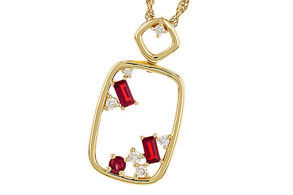 M293-05858: NECKLACE .33 TW RUBY .44 TGW